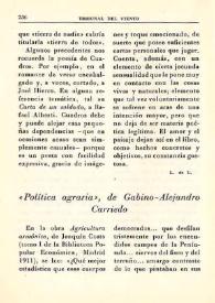 "Política agraria", de Gabino-Alejandro Carriedo / L. de L. | Biblioteca Virtual Miguel de Cervantes