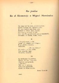 Res poética. En el homenaje a Miguel Hernández / Jorge Guillén | Biblioteca Virtual Miguel de Cervantes