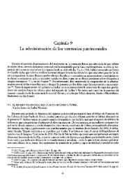 La administración de los territorios patrimoniales | Biblioteca Virtual Miguel de Cervantes