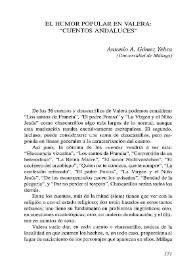 El humor popular en Valera: "Cuentos andaluces"
 / Antonio A. Gómez Yebra | Biblioteca Virtual Miguel de Cervantes
