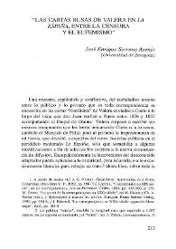 "Las cartas rusas de Valera en 'La España', entre la censura y el eufemismo" / José Enrique Serrano Asenjo
 | Biblioteca Virtual Miguel de Cervantes