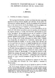 Procesos inquisitoriales y obras de espiritualidad en el siglo XVI / por A. Huerga | Biblioteca Virtual Miguel de Cervantes