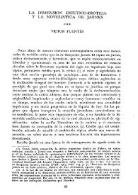 La dimensión estético-erótica y la novelística de Jarnés  / por Víctor Fuentes | Biblioteca Virtual Miguel de Cervantes