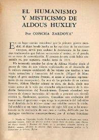 El humanismo y misticismo de Aldous Huxley / Concha Zardoya | Biblioteca Virtual Miguel de Cervantes