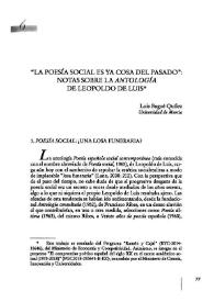 "La poesía social es ya cosa del pasado": notas sobre la "Antología" de Leopoldo de Luis / Luis Bagué Quílez  | Biblioteca Virtual Miguel de Cervantes