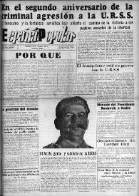 España popular : semanario al servicio del pueblo español. Año IV, núm. 142, 25 de junio de 1943 | Biblioteca Virtual Miguel de Cervantes