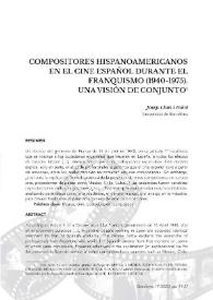 Compositores hispanoamericanos en el cine español durante el franquismo (1940-1975). Una visión de conjunto / Josep Lluís i Falcó | Biblioteca Virtual Miguel de Cervantes