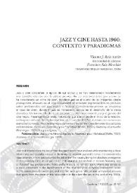 Jazz y cine hasta 1960: contexto y paradigmas  / Vicente José Ruiz Antón, Francisco Sala Merchán  | Biblioteca Virtual Miguel de Cervantes