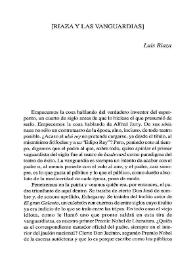 Riaza y las vanguardias / por Luis Riaza | Biblioteca Virtual Miguel de Cervantes