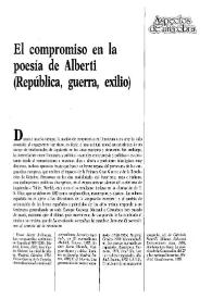 El compromiso en la poesía de Alberti  (República, guerra, exilio) / Antonio Jiménez Millán | Biblioteca Virtual Miguel de Cervantes