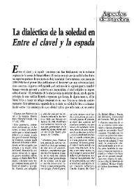 La dialéctica de la soledad en "Entre el clavel y la espada"  / José Ortega  | Biblioteca Virtual Miguel de Cervantes