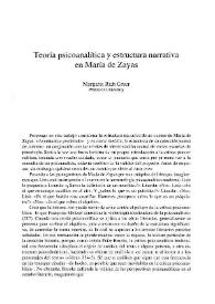 Teoría psicoanalítica y estructura narrativa en María de Zayas / Margaret Rich Greer | Biblioteca Virtual Miguel de Cervantes