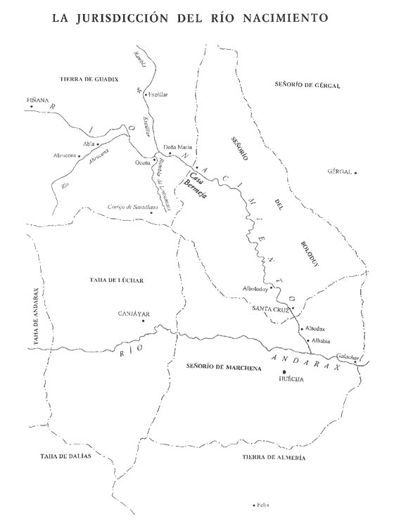 Mapa del río Nacimiento