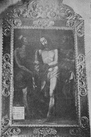 La flagelación.- Cuadro de autor desconocido que se halla en la escalera principal del Convento de Santo Domingo