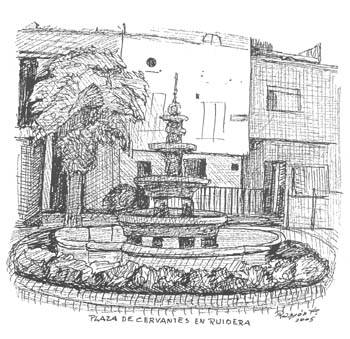 Ilustración: «Plaza de Cervantes en Ruidera»