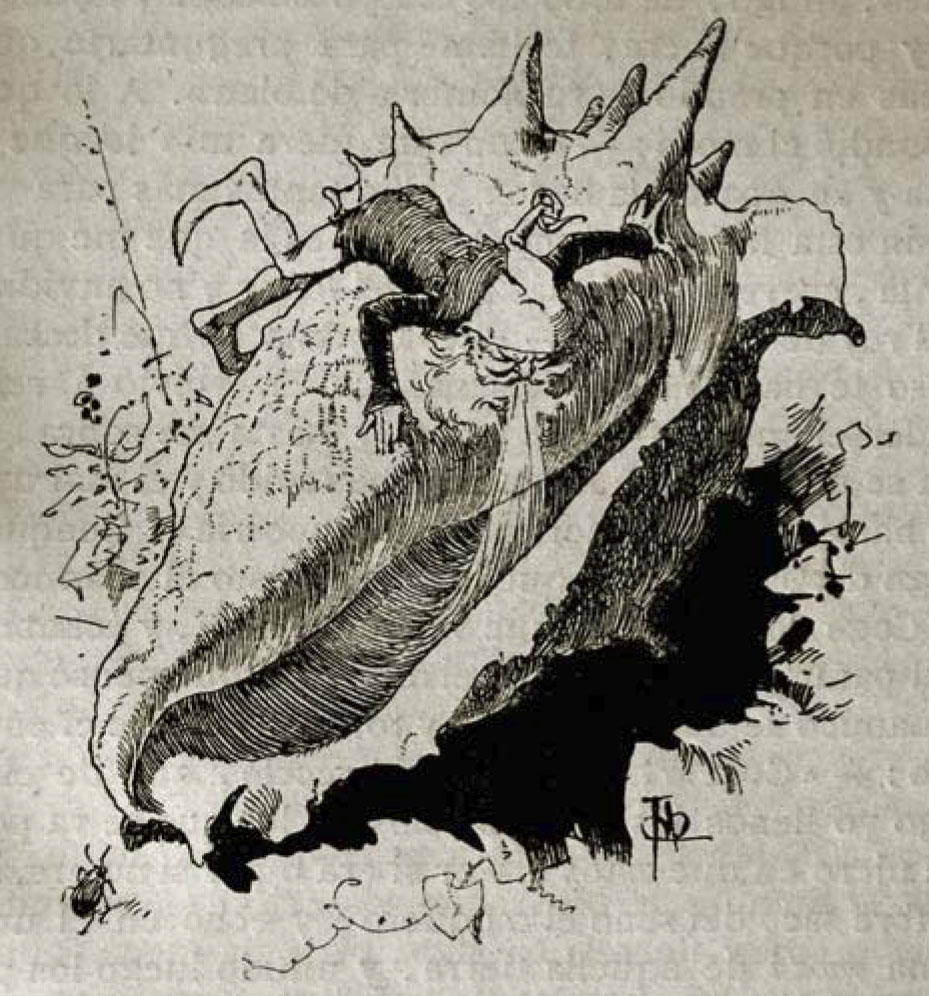 El enanuco y el bígaro. Ilustración de Apeles Mestres.