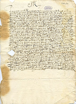 Documento entre Felipe II y Simón Ruiz