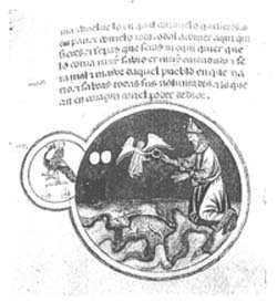 Detalle  de  una ilustración  del  Libro de astromagia de Alfonso X.