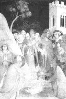 Simone Martini: Miracle de la resurrecció d'un nen
per part de Sant Martí, Basílica de Sant Francesc,
Asís, c. 1317.