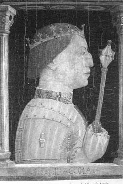 Seguidor de Piero de la Francesca: Retrat d'Alfons el Magnànim,
Paris, Museu Jacquemart André, c. 1440-1450.
