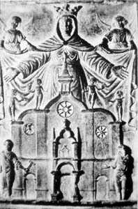 Anònim: Verge
de la Misericòrdia amb catedral i arquitecte de Milà,
Milà, Museu de la Catedral, c. 1500.