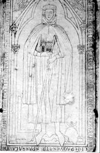 Làpida sepulcral de
l'arquitecte Hug Libergier, Reims, catedral, 1267.