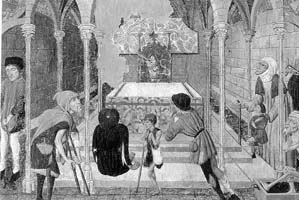 Mestre de les Predel·les:
Retaule de Santa Margarida, detall d'uns contrafets, Mallorca, Museu de Mallorca, segle XV.