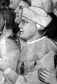 Giotto:
Autoretrat, detall del "Judici Final", Pàdua, Capella Scrovegni,
c. 1303-1305.