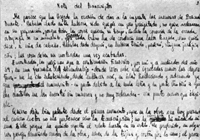 Una página manuscrita del Pascual Duarte