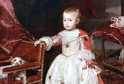 Retrato del infante Felipe Próspero de Austria (1657-1661), tercer hijo de Felipe IV y Mariana de Austria, de Diego Velázquez. Con motivo de su  tercer   cumpleaños, se representó «De fuera vendrá quien de casa nos  echará».