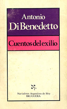 Portada de «Cuentos del exilio», Buenos Aires, Bruguera, 1983 (Fuente: Biblioteca de la Agencia Española de Cooperación Internacional para el Desarrollo - AECID)