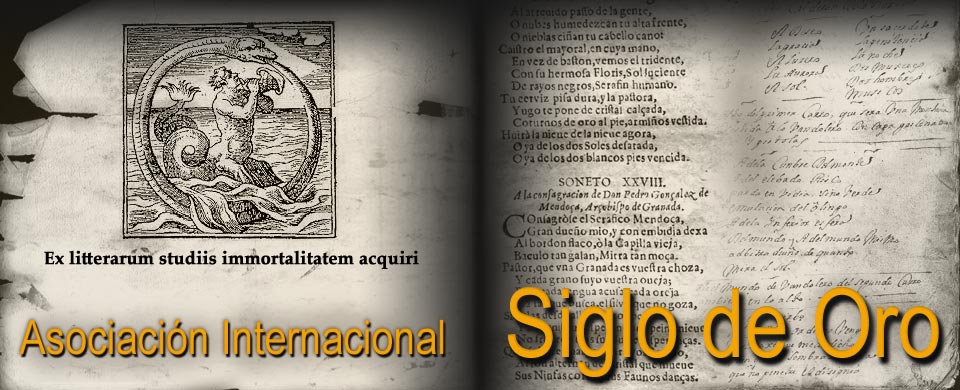 Diseño gráfico con el emblema 133 de Alciato y fragmentos de textos manuscritos e impresos