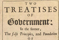 Portada de «Two Treatises of Government / Tratados sobre el gobierno civil» de John Locke, Londres, 1690. Fuente: Wikipedia.