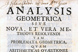 Ilustración de «Analysis geometrica» de Antonio Hugo de Omerique, 1698. Fuente: Wikipedia.