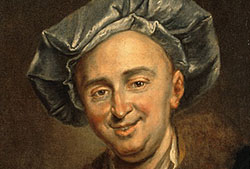 Retrato de Julien Offray de La Mettrie (Caen, 1709 - Potsdam, 1751), por Georg Friedrich Schmidt. Filósofo y médico francés. Es uno de los primeros ilustrados materialistas. Fuente: Wikipedia.