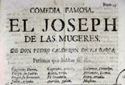 Primera página del impreso de la comedia «El Joseph de las Mugeres», de Pedro Calderón de la Barca