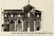 Medina del Campo. Sección de la iglesia del Hospital Simón   Ruiz, por Julián de Ayllón, en Antonio Ponz, «Viaje a España», 1783.