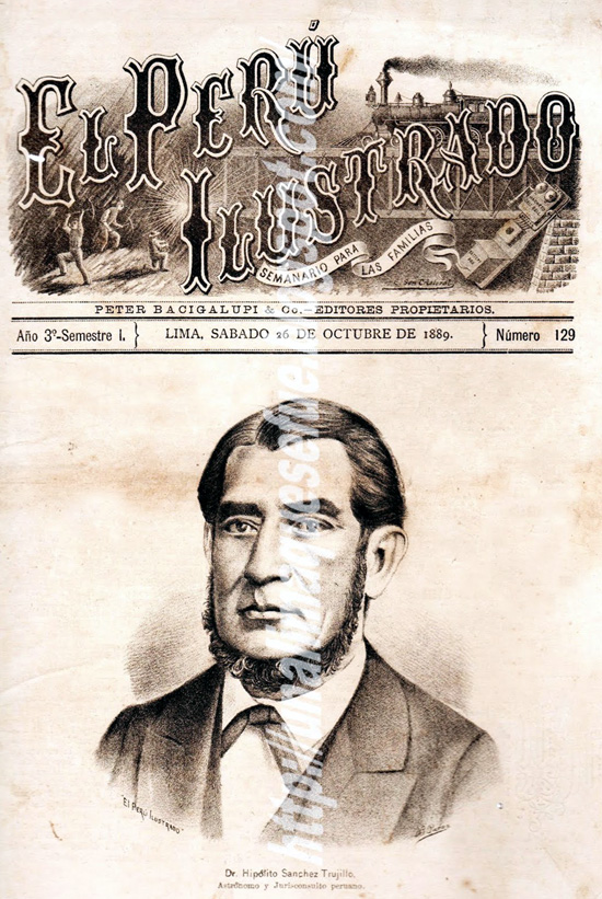 Portada de El Perú Ilustrado , sábado 26 de octubre de 1889 - Clorinda  Matto de Turner