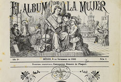 Cubierta del primer número de «El Álbum de la Mujer» (México: 8/9/1883).