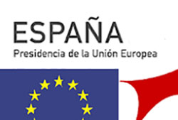 Cartel de la presidencia española de la Unión Europea en 2002, diseño de Pepe Gimeno.