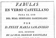 Portada de la primera edición de las «Fábulas» (Valencia, 1781).