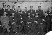 Fernando Santiván junto a destacados escritores chilenos como Mariano Latorre, Pedro Siena y Ernesto Montenegro en 1918