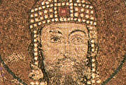 Constantinopla. Mosaico con la imagen de Juan Comneno en Santa Sofía.