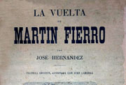 Portada de «La vuelta de Martín Fierro», Buenos Aires, 1879