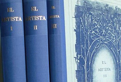Imagen de los tres volúmenes de la edición facsimilar con estudio introductorio de Francisco Calvo Serraller y Ángel González García, Turner, Madrid, 1981.