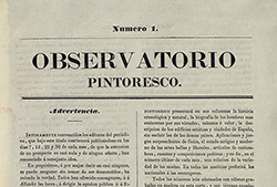 Advertencia que encabeza el primer número del «Observatorio pintoresco», 1837