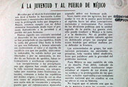 «Manifiesto a la juventud y al pueblo de México» de la Asociación Latinoamericana (Fuente: Archivo General de la Nación, Argentina, Legajo Manuel Ugarte 2232)