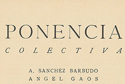 Portada de la «Ponencia colectiva» que firmó Miguel Hernández entre otros autores.
