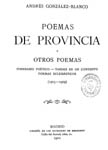 Portada de Andrés González-Blanco, Poemas de provincia y otros poemas, Madrid, Librería de los sucesores de Hernando, 1910