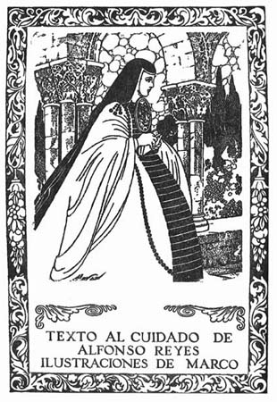 Dibujo de Sor Juana, extraído de Obras completas de Amado Nervo . Volumen  III . Juana de... - Sor Juana Inés de la Cruz